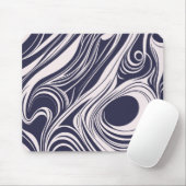 Tapis De Souris conception Abstraite de tourbillons liquides bleus (Avec souris)