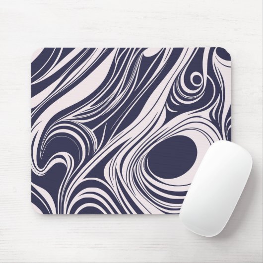 Tapis De Souris conception Abstraite de tourbillons liquides bleus (Avec souris)