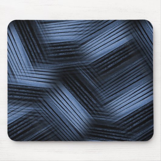 Tapis De Souris Conception abstraite en noir et bleu (Devant)