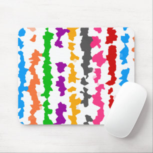 Tapis De Souris Conception Abstraite Irrégulière Colorée Blanche
