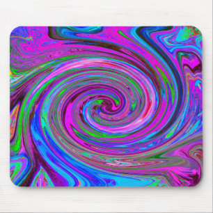 Tapis De Souris Conception Abstraite Rétro Tourbillon Magenta Colo