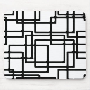 Tapis De Souris Conception artistique de carrés noirs imbriqués