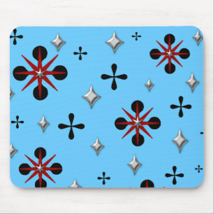 Tapis De Souris conception atomique rétro sur turquoise