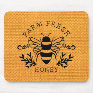 Tapis De Souris Conception Botanique Vintage d'Abeille à Miel Frai