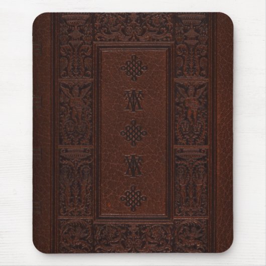 Tapis De Souris Conception Brown antique de livre de relief de (Devant)
