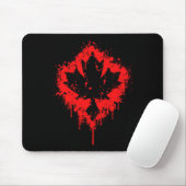 Tapis De Souris Conception canadienne d'éclaboussure (rouge) (Avec souris)