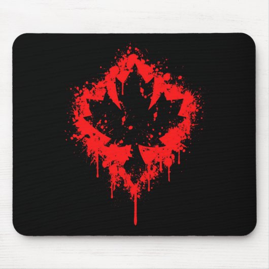 Tapis De Souris Conception canadienne d'éclaboussure (rouge) (Devant)