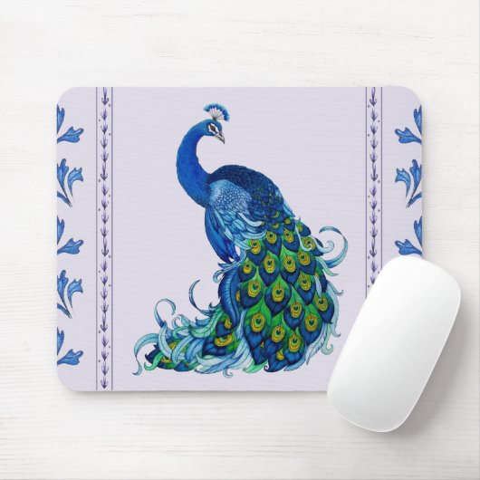 Tapis De Souris Conception classique de paon (Avec souris)