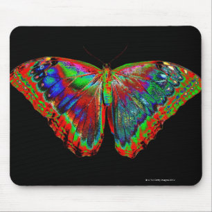 Tapis De Souris Conception colorée de papillon contre le contexte