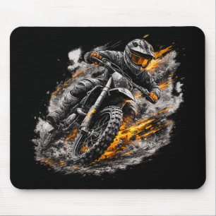 Tapis De Souris Conception d'action de moto cross Blaze Rider