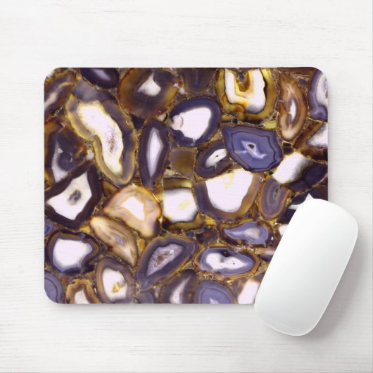 Tapis De Souris Conception d'Agate blanc Brown violet (Avec souris)