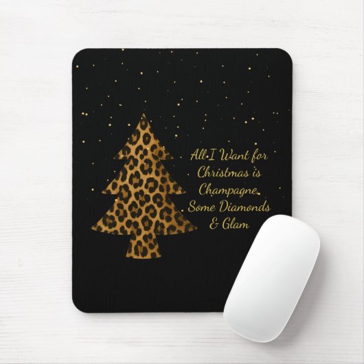 Tapis De Souris Conception d'arbre de Noël léopard chic (Avec souris)