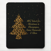 Tapis De Souris Conception d'arbre de Noël léopard chic (Devant)
