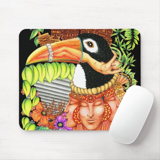 Tapis De Souris Conception d'art d'imaginaire de toucan (Avec souris)