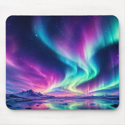 Tapis De Souris Conception d'Aurore Boréale (Devant)