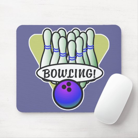 Tapis De Souris conception de bowling rétro (Avec souris)