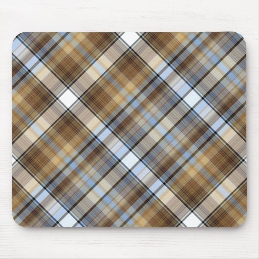 Tapis De Souris Conception de brun, bleu-clair et blanche de (Devant)