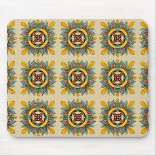 Tapis De Souris Conception de carreaux victoriens de cire d'abeill