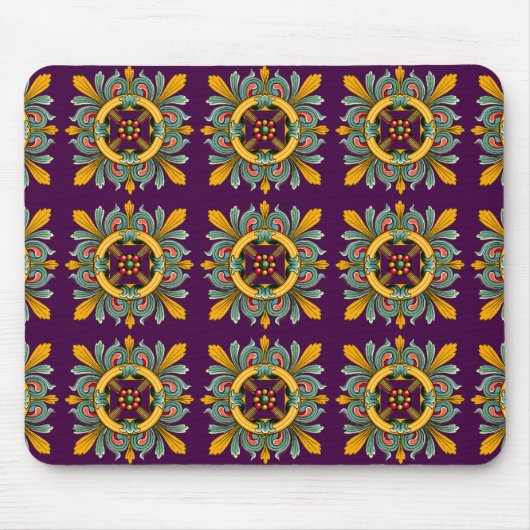 Tapis De Souris Conception de carreaux victoriens violets (Devant)