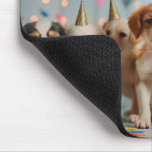 Tapis De Souris Conception de célébration d'anniversaire de chiots (Coin)