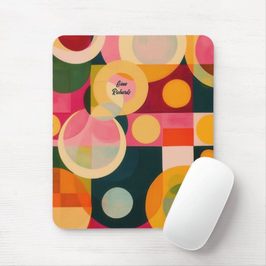 Tapis De Souris Conception de cercle abstrait (Avec souris)