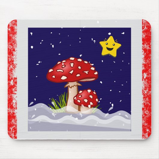 Tapis De Souris conception de champignons de Noël (Devant)