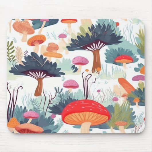 Tapis De Souris Conception de champignons et d'arbres (Devant)