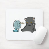 Tapis De Souris conception de chats d'été devant ventilateur | con (Avec souris)