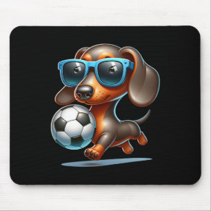 Tapis De Souris Conception de chien de Vienne aimant le football p