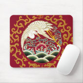 Tapis De Souris Conception de cigogne et dragon chinois (Avec souris)