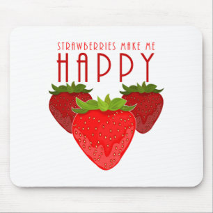 Tapis De Souris Conception de citation de fraise mignonne Fruit