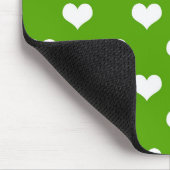 Tapis De Souris Conception de cœurs adorables verts blancs (Coin)