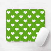 Tapis De Souris Conception de cœurs adorables verts blancs (Avec souris)