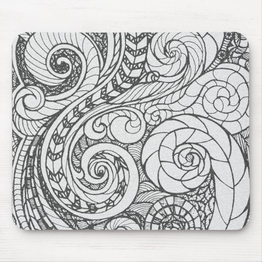 Tapis De Souris Conception de couverture de doodle d'art occupé pe (Devant)