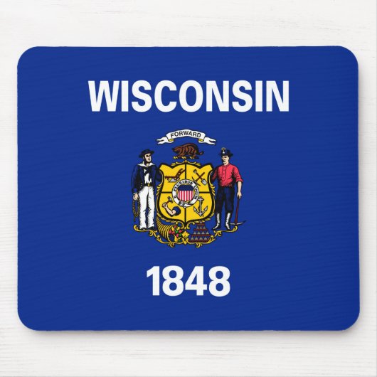 Tapis De Souris Conception de drapeau d'état du Wisconsin (Devant)