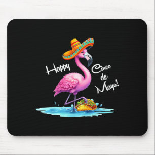 Tapis De Souris Conception de flamant rose Cinco de Mayo joyeux av