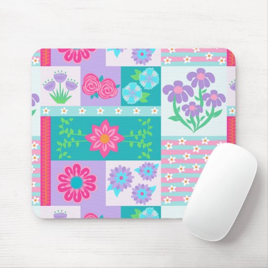 Tapis De Souris Conception de fleurs vibrantes en fleurs (Avec souris)