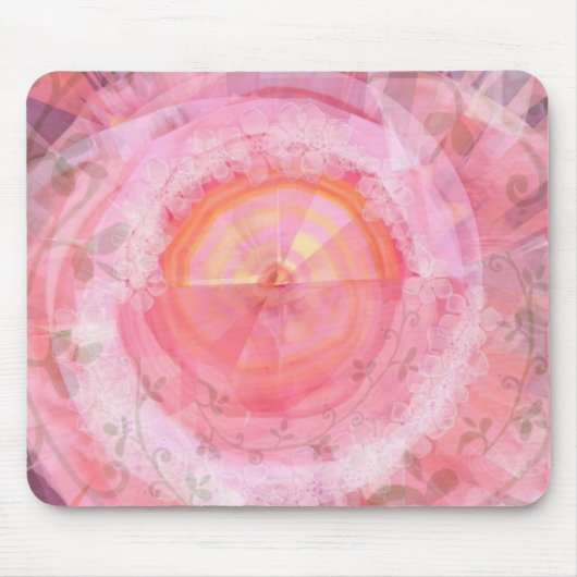 Tapis De Souris Conception de "fractale" de rose (Devant)