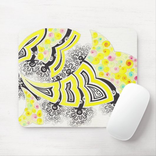 Tapis De Souris Conception de fractale-style de primevère (Avec souris)