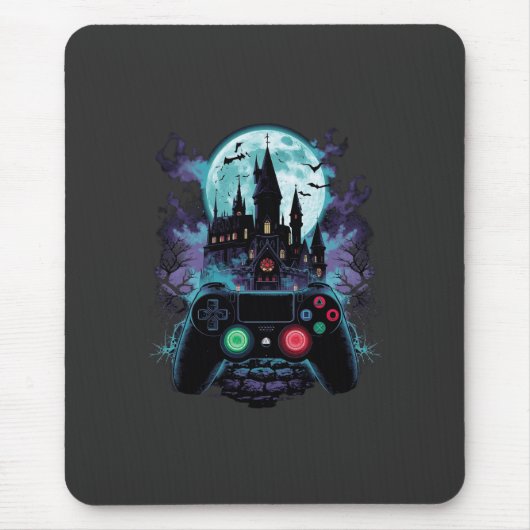 Tapis De Souris Conception de Gamer Horreur de Château Hanté (Devant)