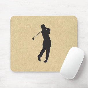 Tapis De Souris Conception de golf en cuir marron
