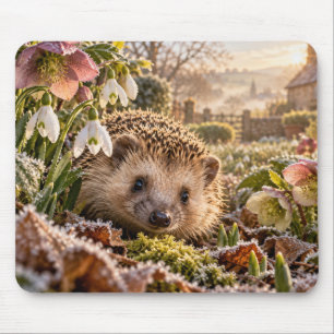 Tapis De Souris Conception de hérisson de jardin givré