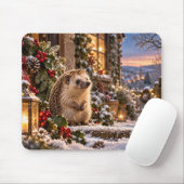 Tapis De Souris Conception de hérisson de vacances d'hiver (Avec souris)