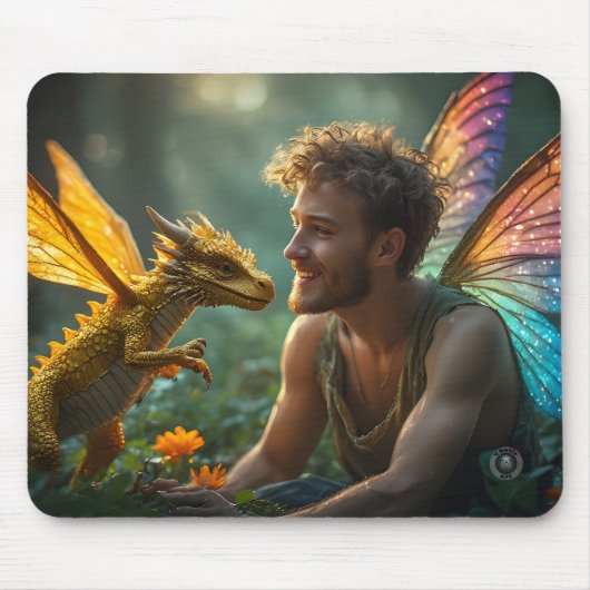 Tapis De Souris Conception de jeu Dragon Doré (Devant)