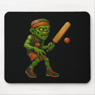Tapis De Souris Conception de joueur de cricket zombie effrayant p