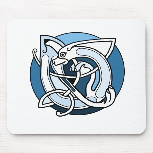 Tapis De Souris Conception de Knotwork de Celtic - chien bleu (Devant)
