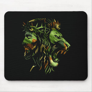 Tapis De Souris Conception de la foi camouflage couronne Jésus lio