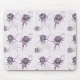 Tapis De Souris Conception de la nature de chardon pourpre