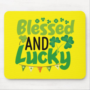 Tapis De Souris Conception de la Saint-Patrick bénie et chanceuse-