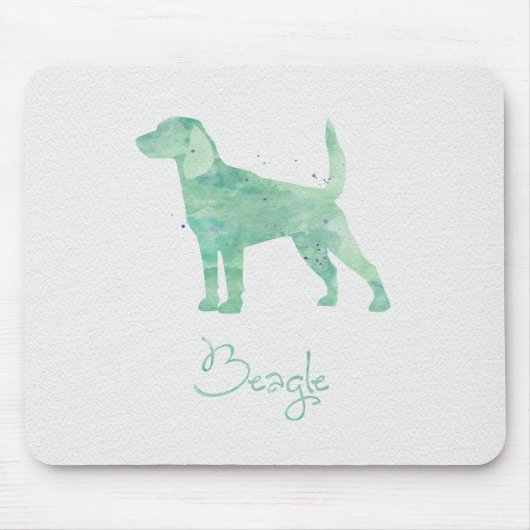 Tapis De Souris Conception de l'aquarelle beagle (Devant)
